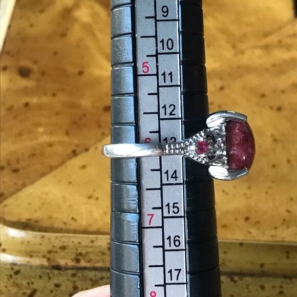 Norwegian Thulite Sterling Silver Ring Size 6 - Picture 4 of 9